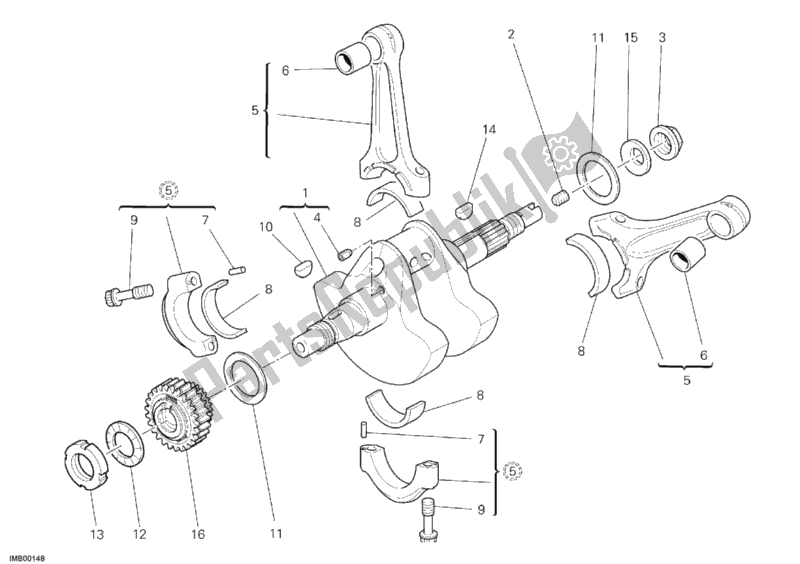 Todas las partes para Cigüeñal de Ducati Sport ST3 S ABS 1000 2006